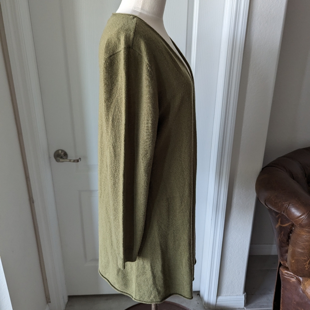 Soft Surroundings Olive Cashmere Cardigan - Picture 5 of 7
